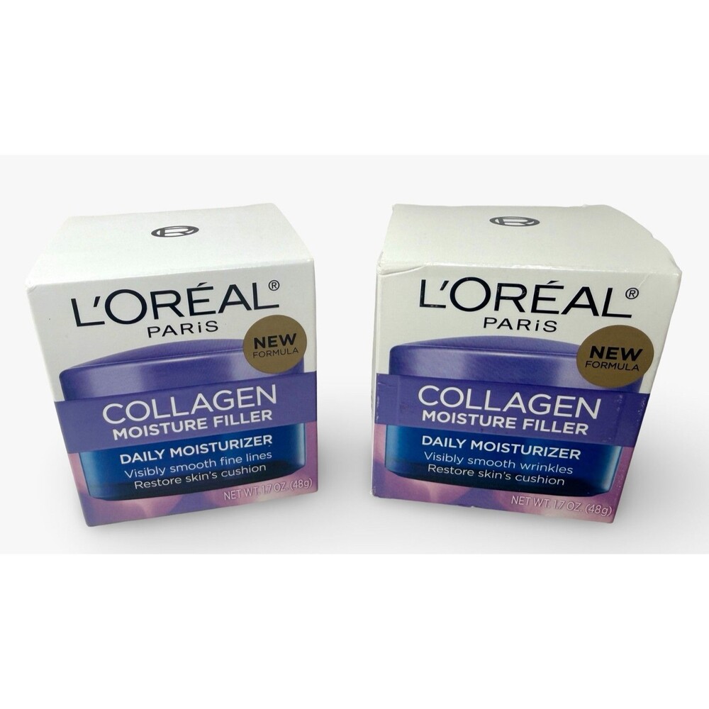 2-Pack L'Oréal Collagen Moisture Filler Daily Moisturizer Smooths Wrinkles 1.7oz